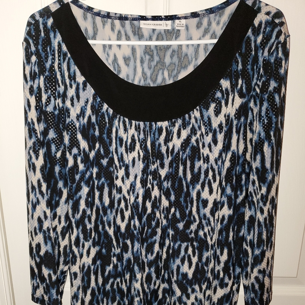 Susan Graver Liquid Knit Top Size XL
